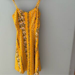 Mustard Floral Strappy Dress from Old Navy